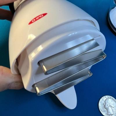 GOOD QUALITY OXO PLUNGER STYLE FOOD CHOPPER WITH MEASURING MARKS