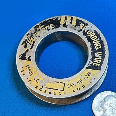 VINTAGE REEL OF â€œSILVERTONEâ€ RECORDING WIRE- by SEARS, ROEBUCK & CO.