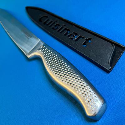 CUISINART KITCHEN KNIFE 8â€ BLADE AND SHEATH- TEXTURED HANDLE
