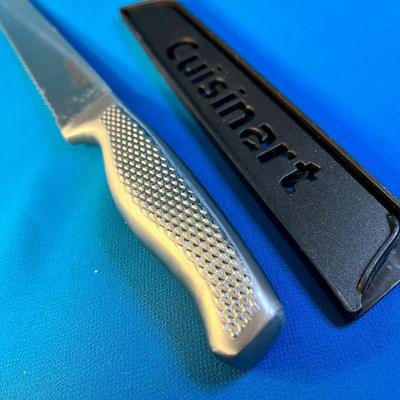 CUISINART SERRATED KITCHEN KNIFE AND SHEATH- TEXTURED HANDLE