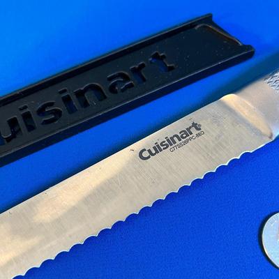 CUISINART SERRATED KITCHEN KNIFE AND SHEATH- TEXTURED HANDLE