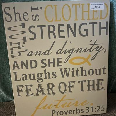 16" X 19" Wall Plaque - Proverbs 31:25