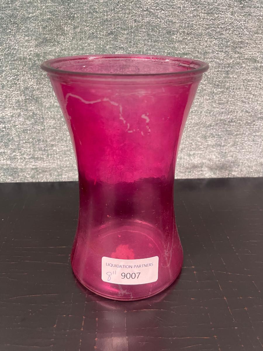 8" Pink Glass Vase