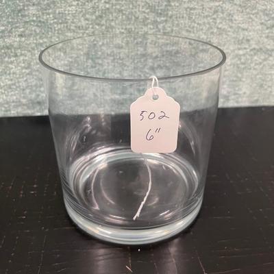 6" Glass Candle Holder
