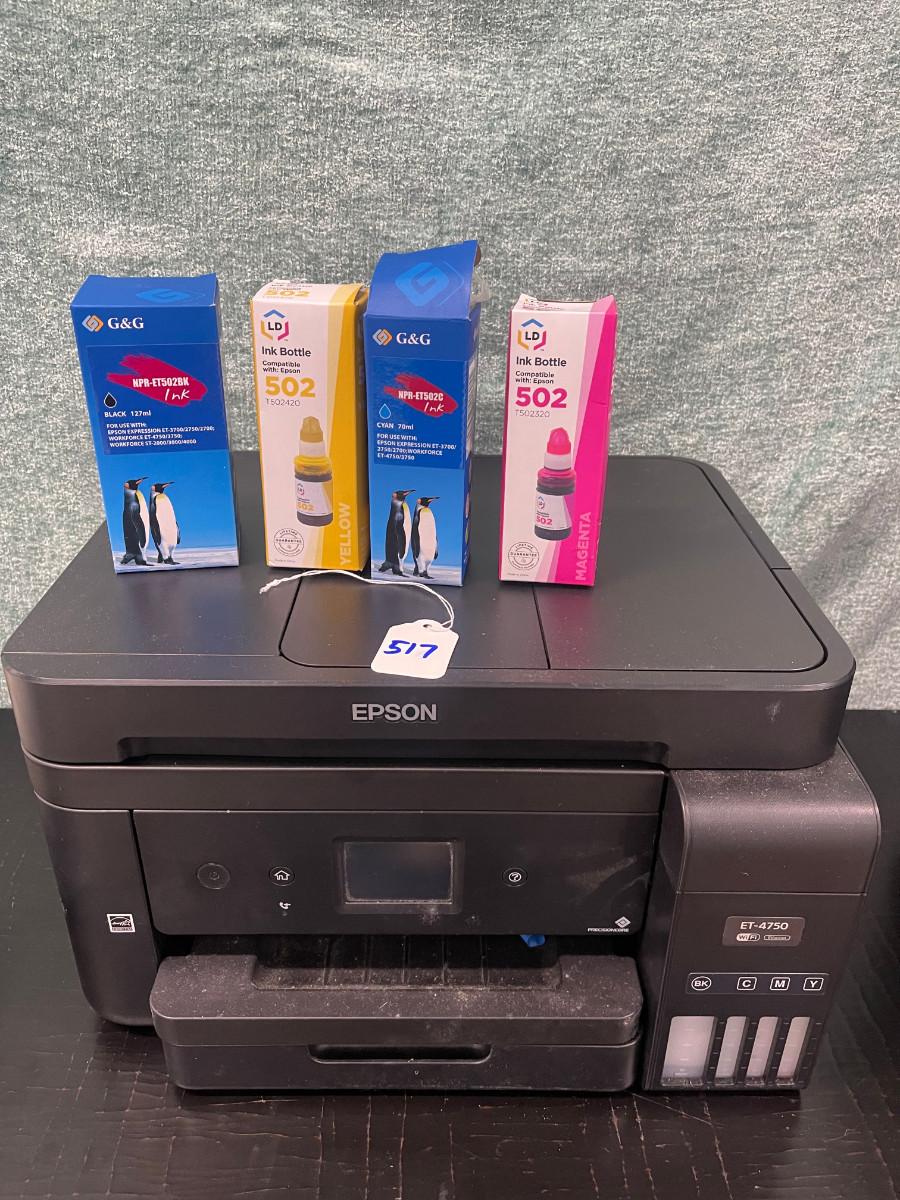 Epson ET4750 Printer with Ink Cartridges