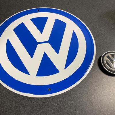 Volkswagen sign and hubcap covers