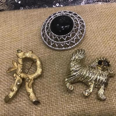 Sarah Coventry Brooches and Vintage Dog