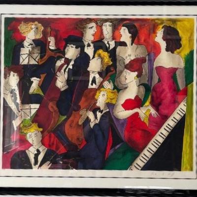 Linda Le Kinff Signed Serigraph On Canvas Hand Embellished with COA