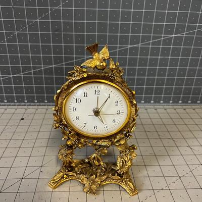 Vintage Electric Clock, Gold Colored 