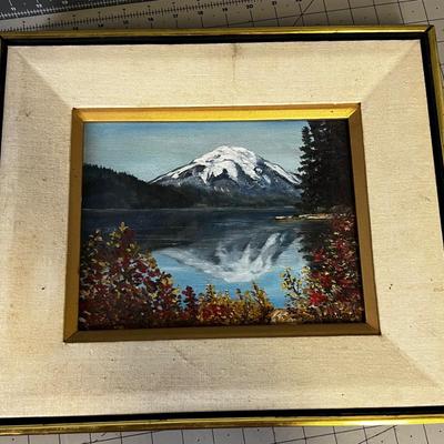 Original Oil Painting Mount St. Helens dated 1980 by Beverly M. Leonard