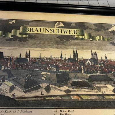 Antique Dutch Print City Scape