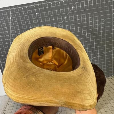 Vintage Cowboy Hat 7-1/8 Tan