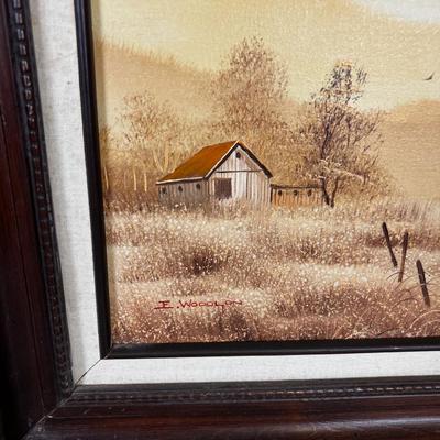 Oil Painting E. Woodson Homestead Landscape 