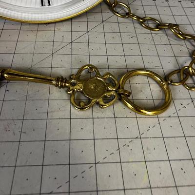 Pocket Watch WALL Clock Brass & Glass 
