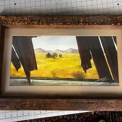 Framed Watercolor by Carole Farris Looking Out