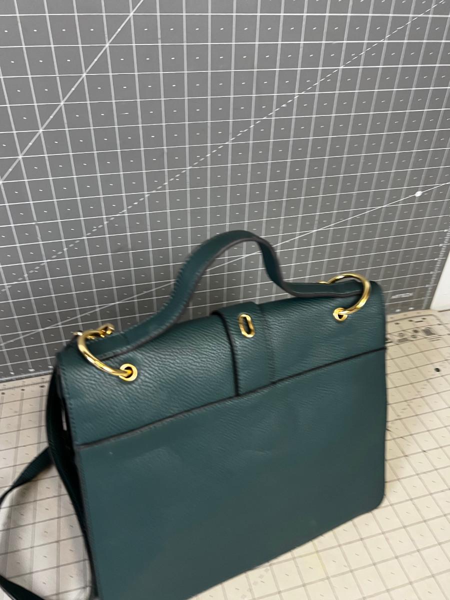 PU-Leather Fancy & Trandy Checks Stripe Sling Purse Side sling bag for  women Dark green