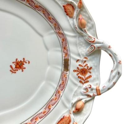 Herend 'Chinese Bouquet Rustâ€™ Porcelain Tureen with Lemon Top and Oval Platter