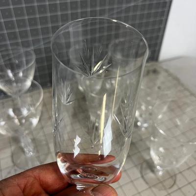 Set of 12 Etched Glass Tumblers 