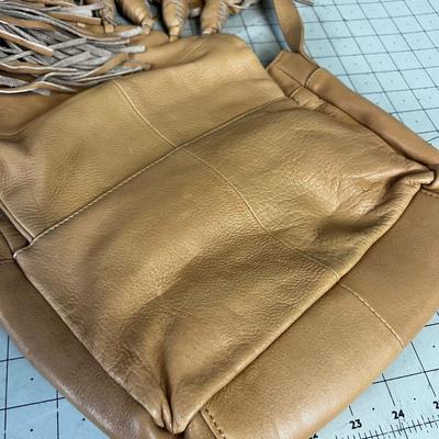 Day and Mood Fringe Leather Purse- Natural Buckskin