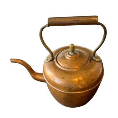 Antique Copper Gooseneck Tea Kettle