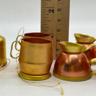 Miniature Copper and Brass Buckets Cauldrons Pots Ornaments Figurines for Display or Crafts