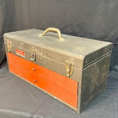 Vintage Tru-Test Steel Tool Box with 2 Drawers