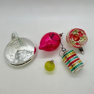 Mixed Shape Lot of Vintage Christmas Holiday Blown Glass Ornaments