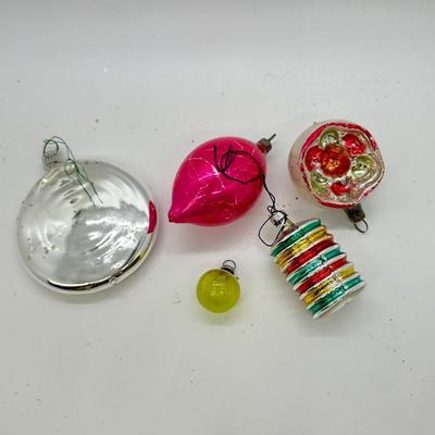 Mixed Shape Lot of Vintage Christmas Holiday Blown Glass Ornaments