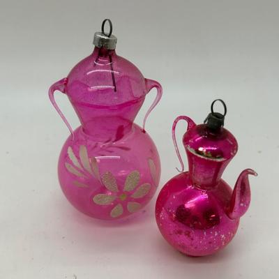 Vintage Blown Glass Christmas Holiday Tree Ornaments Unusual Shapes