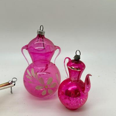 Vintage Blown Glass Christmas Holiday Tree Ornaments Unusual Shapes