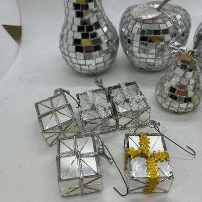 Mixed Lot of Mirrored Reflective Christmas Holiday Ornament Decorations