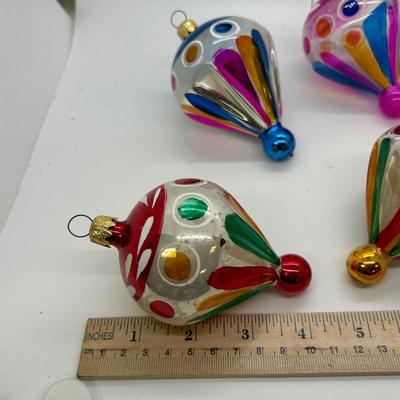 Vintage Colorful Blown Glass Hot Air Balloon Shaped Christmas Holiday Tree Ornaments
