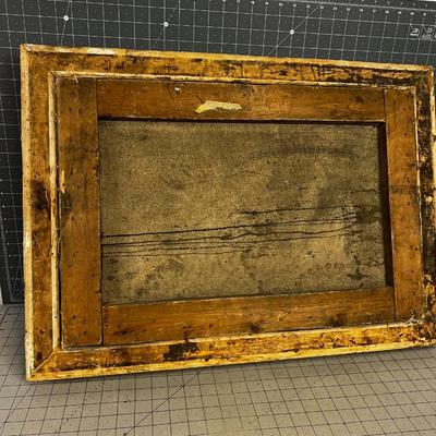 Antique Oil on Canvas, Winter Sleigh Ride 