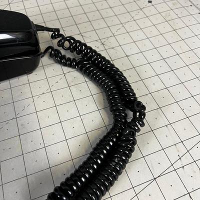 Vintage Rotary Trim Line Telephone, Black