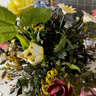 Planters with Porcelain Florals (2) 