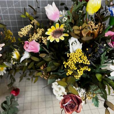 Planters with Porcelain Florals (2) 