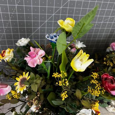 Planters with Porcelain Florals (2) 