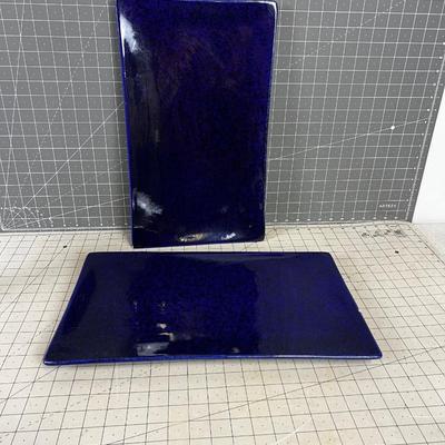 2 Rectangular Cobalt Blue 