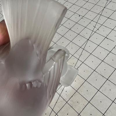 3 Crystal Satin Glass Bird, Artist Signed