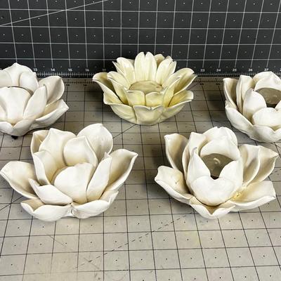 Ceramic Flower Votive Holders 
