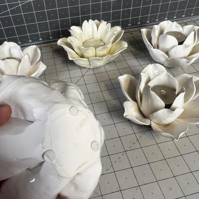 Ceramic Flower Votive Holders 