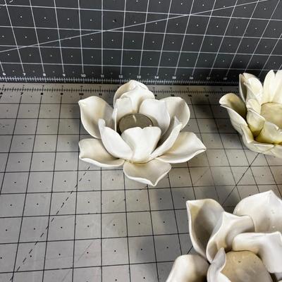 Ceramic Flower Votive Holders 