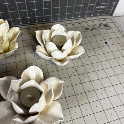 Ceramic Flower Votive Holders 
