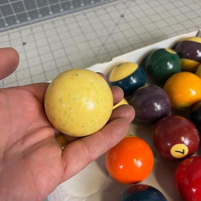 Billiard Balls - Full Set of Pool Balls plus Cue Ball. 