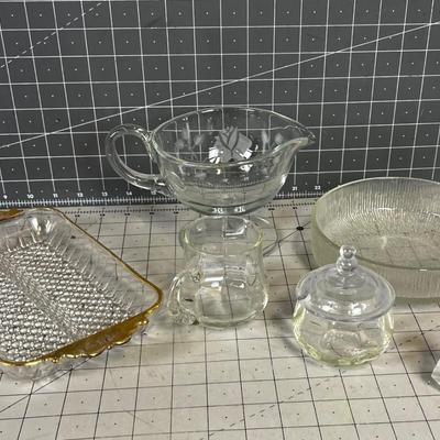 Large lot of Clear Serving Ware
