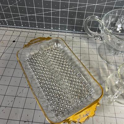 Large lot of Clear Serving Ware