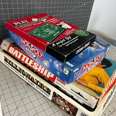 DEAL of the DAY; 4 Board Games; Battleship, Billionaire, Monopoly, Casino Craps 
