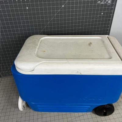 Igloo Medium BLUE on Wheels with Handle to pull