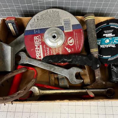 Garage Box: Hammer Wrenches, Hook, Parts & Pieces