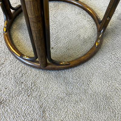 Rattan and Glass Table 48" round